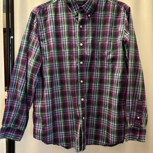 Chaps Men's Plaid Shirt - Green, Blue, Purple